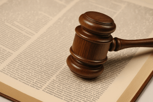 Judge’s gavel on law book – legal writing and IRAC concept